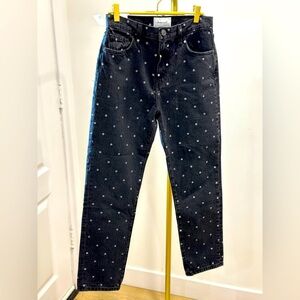 Current Elliot polka dot denim jeans size 27 THE VINTAGE CROP SLIM